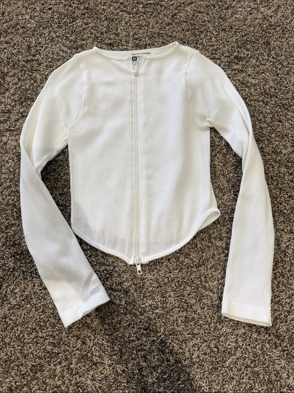 Pretty Little Thing ribbed full zip shirt